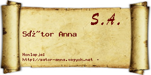 Sátor Anna névjegykártya