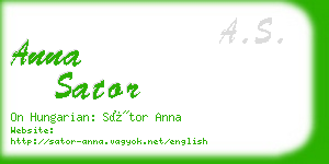 anna sator business card